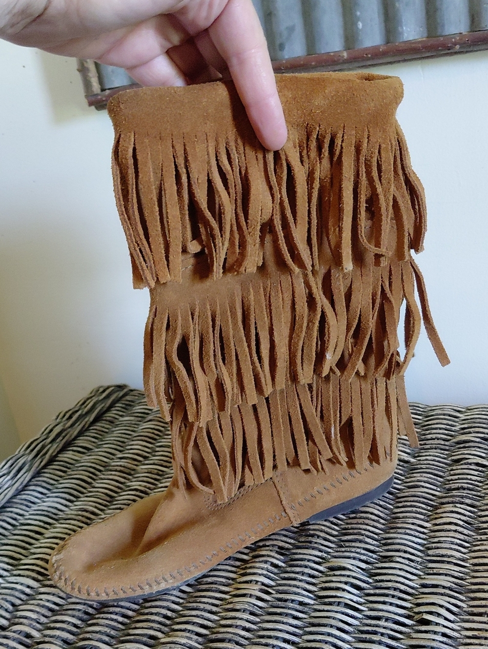 Minnetonka Suede Fringe Moccasin Boots - Picture 8 of 10